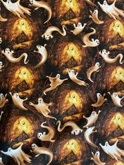 JoAnn Fabric 100% Cotton Lurking Ghosts Halloween Fabric BTY