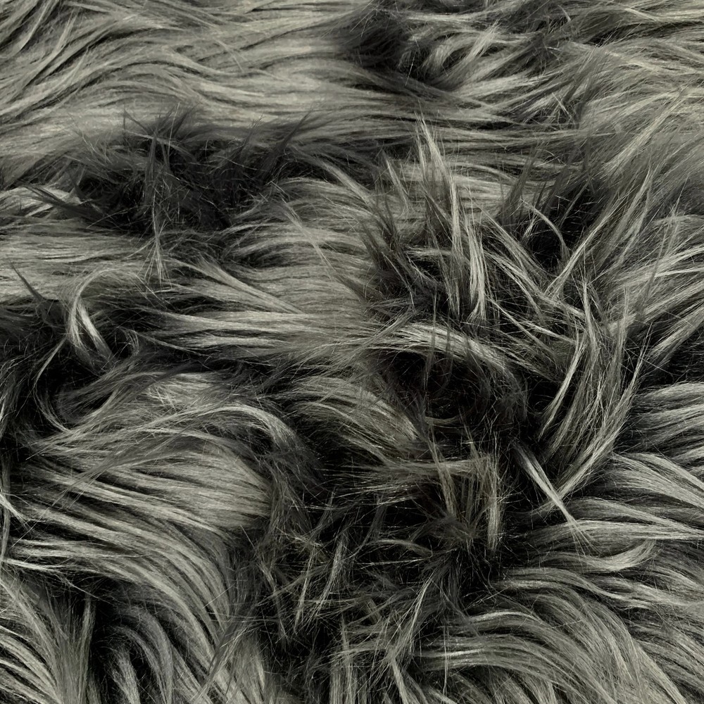 Eden DARK GREY Shaggy Long Pile Soft Faux Fur Fabric by the Yard