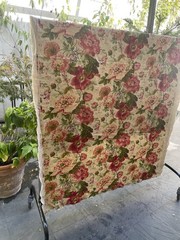 Lorenzo Rubelli floral linen fabric beige flowers 110-150cm