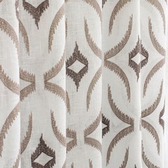 Geometric Sheer Curtain Fabric By The Yard, Linen Look Curtain Fabric Upholstery