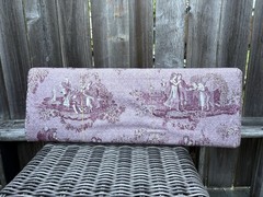 Vintage Burgundy Red French Toile de Jouy Pastoral Whimsical Cotton Fabric 9 Yds