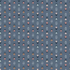 Cotton + Steel Britta’s Kitchen by Studio Ingrid Ann IA104 SB1 Slate Blue Cotton