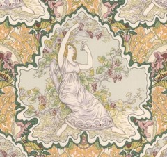 Art Nouveau Romance Vineyard Lady RJR Rare Fat Quarter Grape Leaves BTFQ Irises