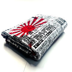 T-shirt Fabric Newspaper Oriental Stretch 60″W Cott-Span Lot of 3 yard & 12″ $12