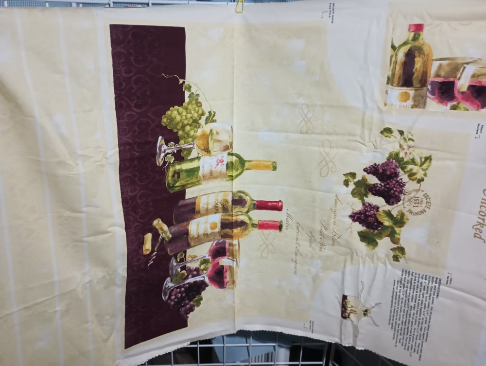 1 Panel “Uncorked” Cotton Apron Fabric
