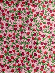VTG Heart Vines on Pink Quilting Fabric – Fat Eighth: 9” x 21”