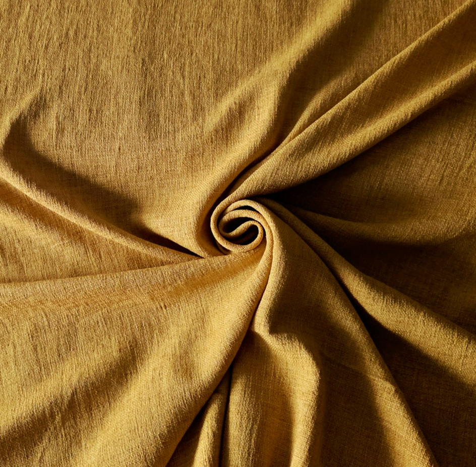 Rich Goldenrod Yellow “Linen-Textured” Light Polyester Fabric For Garments