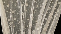 54″ Ivory Star Spangled Curtain LACE Fabric – By the Yard