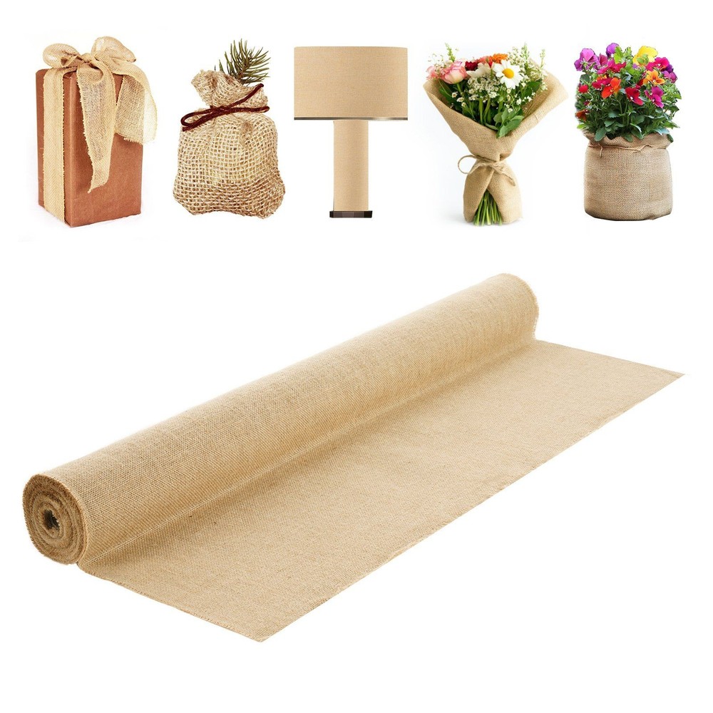 50×50 40x30ft 270g natural jute burlap fabric roll rustic heavy-duty