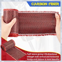 9.84ft x 4in Red Carbon Fiber Twill Weave: Industrial Strength for Multiple Uses