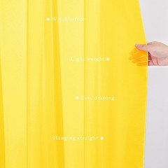 Yellow Chiffon Sheer Wedding Arch Draping Fabric Curtains 28 In x 20ft 2 Panel