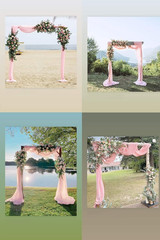 Wedding Arch Draping Fabric 1 Panel 29″ x 19Ft Blush Pink Sheer Chiffon Curtain