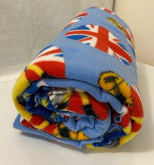 Minion Stuart Guitar Graphic Print United Kingdom Union Flag Fleece Fabric 3 yds