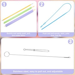 13pcs Quick Turn Fabric Set, Multifunctional Fabric Tube Turner Tool for Sewi…