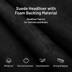 Suede Auto Headliner Fabric 96″ L × 60″ W with Foam Backing – Tube Packaging – B