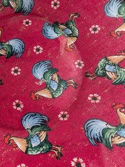 Red Rooster Fabric Plate, 8in