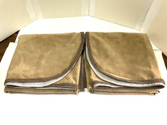 Lot 2 Micro Fiber Faux Suede Leather Table Cover/Skirts Light Brown 46″x43 Cloth