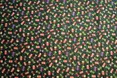 Vintage Fabric Traditions Cotton Sewing Fabric With Spools Of Thread 4.8 Yards