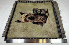 Yorkie Tapestry Fabric ( ONE PANEL ) Robert J May Artwork, Art=~17.375” x 15.75”