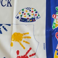 Princess Fabric Child’s Painting Craft Smock Handprints Cut & Sew Panel 60″x 35″