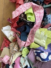Vintage Cotton Fabric Scraps For Crumb Quilts & Crafts Junk Journal 5 Pounds LOT