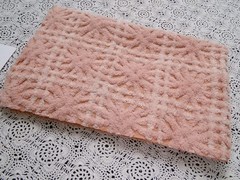 Vtg Chenille Bedspread Fabric 14×19″ Blush Pink Starburst Quilt Material