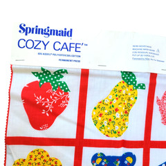 Vintage Springmaid Cozy Cafe Cheater Quilt Fabric Spring Mills 70s Retro 21×22″