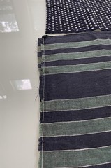 Vintage Japanese Kasuri Fabric Lot Yukinko Snow Indigo Green Striped Boro Craft