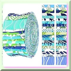 Ocean Breeze Cotton Quilt Fabric Kit 40 Precut Strips