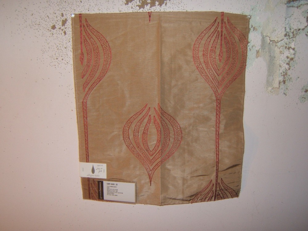 Lee Jofa Groundworks, Tulip Embroidery, 16″ W X 18″ L, Various Colors Available