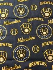 MLB Milwaukee Brewers Baseball 1/2 yard (18 by 58”) Cotton Fabric