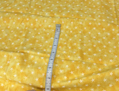 Yellow White Stars Bright Cotton Blank Quilting Fabric 23″ X 42″