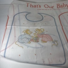 Vintage That’s Our Baby Bibs Do It Yourself Sewing Panels A Sheet Of 10 W/ Mice