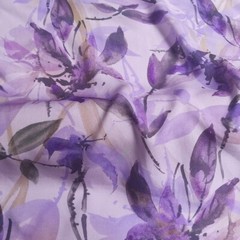 1 yard X 1.4meter Lavender Floral Rayon Material Soft Viscose Dress Shirt Fabric