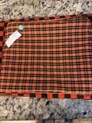 Orange And Black Fabric Plaids And Lines 8 Different Pieces