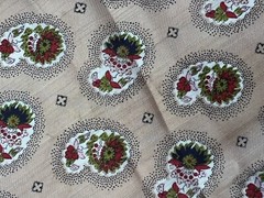 Vintage Loomskill Inc 4 Yards x 45” Paisley Floral Beige Satin Fabric