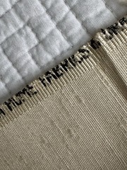 Vintage United Fabrics Silk Blend Scenic Slub Fabric Remnant Country Scene 44×30