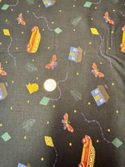After School Adventures Bus Kite Cat 1 yard 100% Cotton Fabric Free Ship SBB3