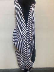 Silk Taffeta lightweight black / pearl gray stripes distinct textured surface