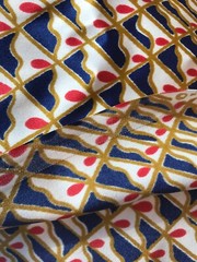 Klopman Mills Wild Mod Colorful 1971 Polyester Silky Fabric 3 1/3 Yds 44″W