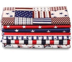 7pcs Patriotic American Flag Strips Decoration Cotton DIY Craft Sewing 16×20″