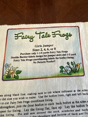 MMFab Inc Fairy Tale Frogs Jumper Top Fabric Panel Size 2, 4, 6, 8