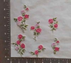 Pink Rose Fabric Iron On Appliques Pre-Cut Iron Ons