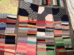 Set Of 130 Bowtie Pattern Quilting Pieces Multi Colors 7.5” Squares