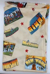 Karen Jarrar Cotton fabric 3.7 Yards 45″X134″ States Graphics Yellow/Multicolor