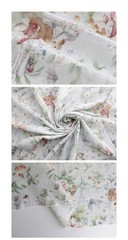 Crinkle Double Gauze Cotton Fabric By The Yard Watercolor Print 55in Wide 1yd WC
