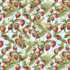 LUMIN – White Owl Textiles – Patchwork Picnic by Susan Winget – Strawberries –