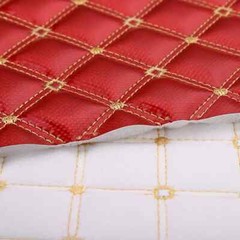 Laser PVC Faux Leather Fabric Sponge QuiltedEmbroidery Material for Upholstery