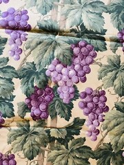 VTG Joan Kessler CONCORD Purple Grapes & Vines on Tan BTHY