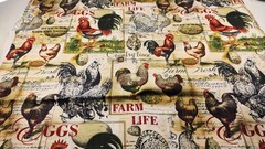 Vintage Fabric * Farm Fresh * 100% Cotton – 20″ x 42″ Windham fabrics chickens